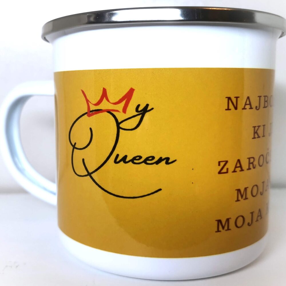 Skodelica My queen - Emajliran lonček