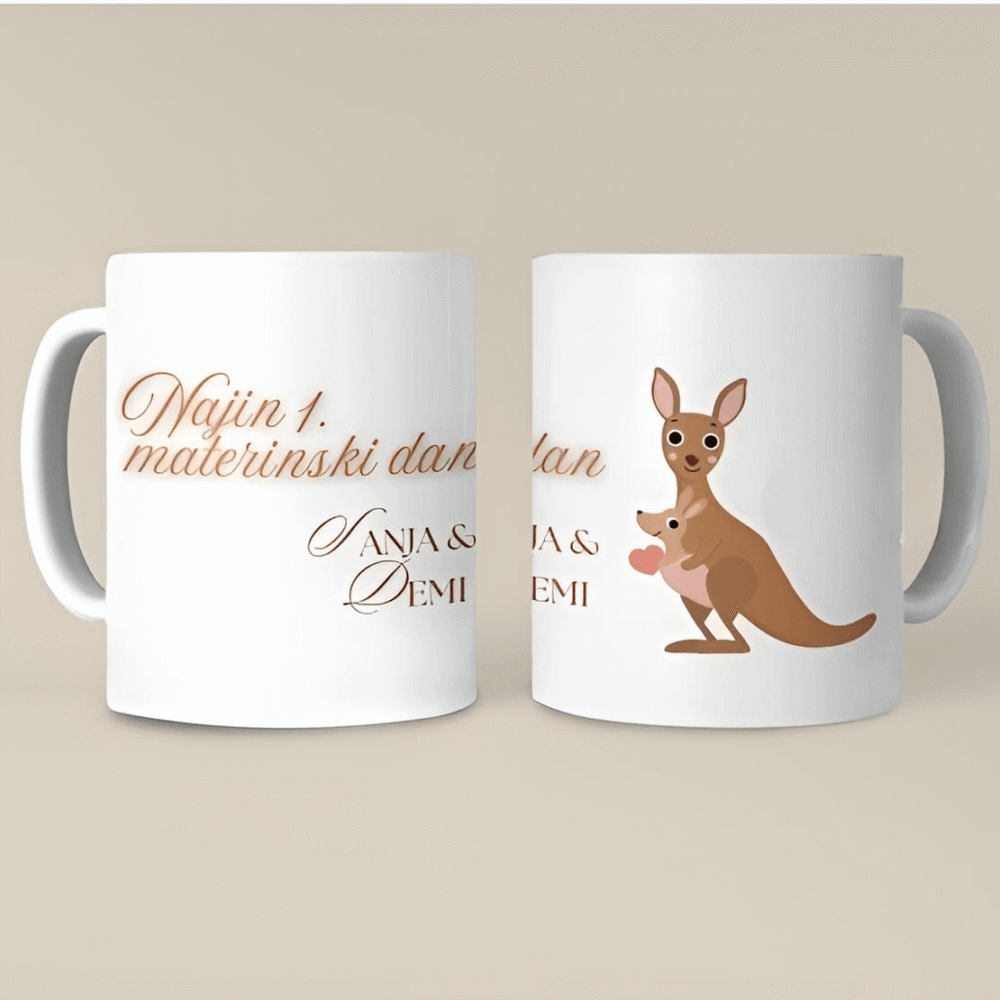 PERSONALIZIRANA skodelica (Najin 1. materinski dan - kengurujčka)