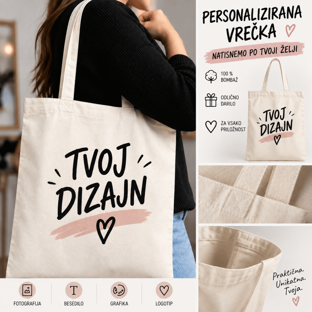 Personalizirana nakupovalna torba (motiv ali napis po želji)