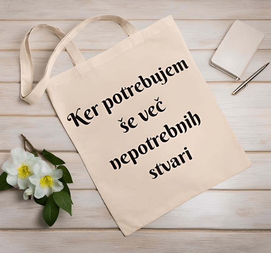 Nakupovalna torba "Ker potrebujem še več nepotrebnih stvari"