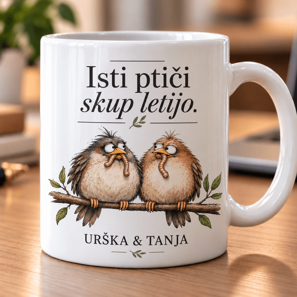 Skodelica Isti ptiči skup letijo