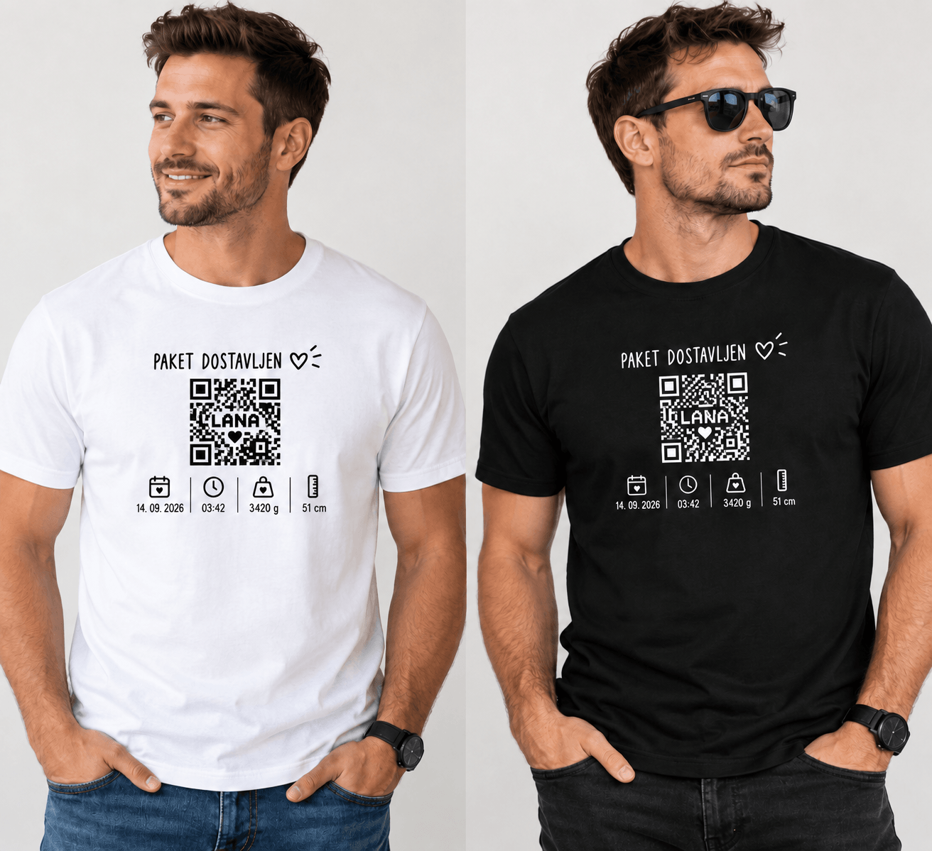 Majica ob rojstvu otroka (QR koda) - slika 2