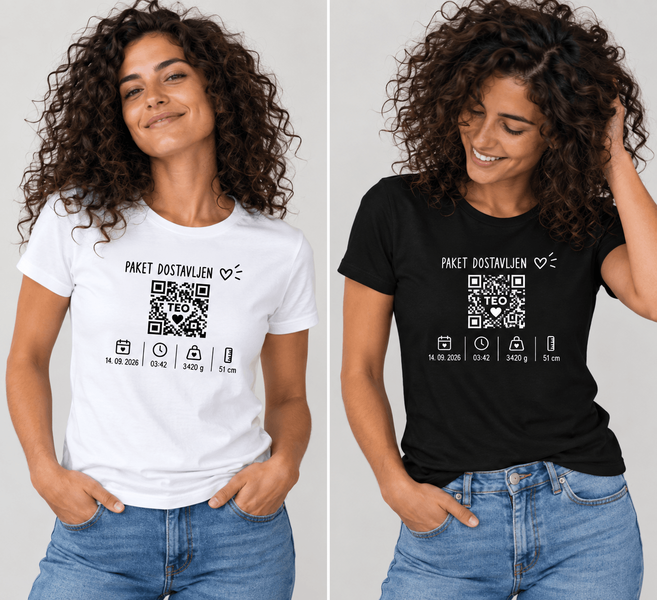 Majica ob rojstvu otroka (QR koda) - slika 3