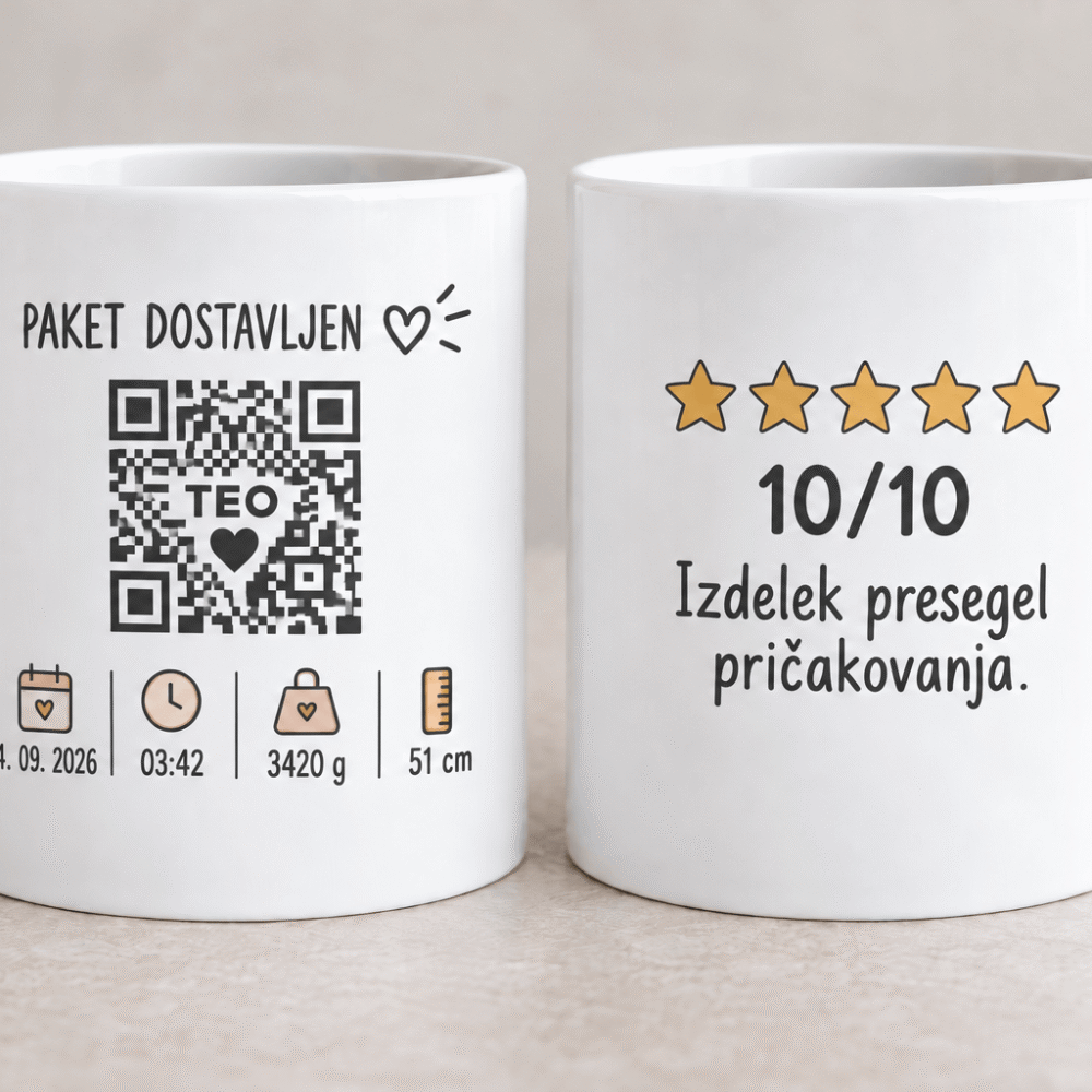 Skodelica ob rojstvu otroka (QR koda)