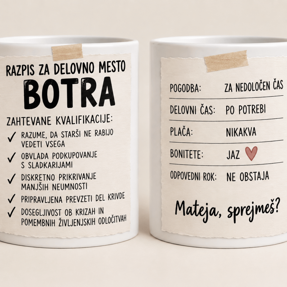 Skodelica Pogodba za bodočo botro/botra